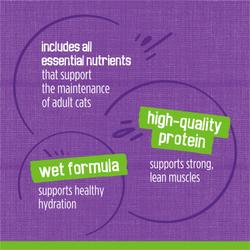 incluye todos los nutrientes esenciales que apoyan el mantenimiento de gatos adultos.