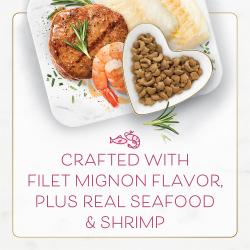 crafted with filet mignon flavor plus real seafood and shrimp