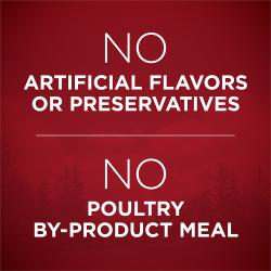 sin sabores artificiales ni conservantes; sin harina de subproductos de aves