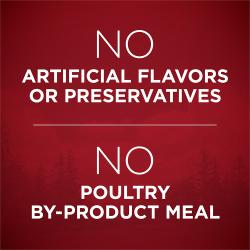 no artificial flavors or preservatives; no poultry by-product meal