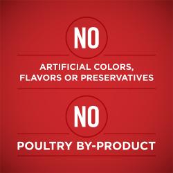 sin colorantes, aromatizantes ni conservantes artificiales; sin subproductos avícolas