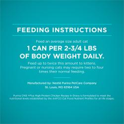 Purina ONE® True Instinct Chicken Wet Cat Food Recipe in Gravy feeding