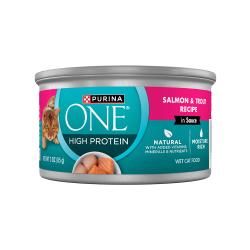 Purina ONE Natural, High Protein Cat Food, Salmon and Trout Recipe in Sauce