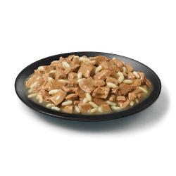 Purina Pro Plan weight management turkey and rice wet dog food in a dish