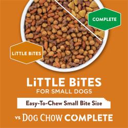 Bocados pequeños para perros pequeños, fáciles de masticar, tamaño de bocado pequeño vs Dog Chow Complete