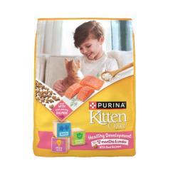 Bag of Purina Kitten Chow Healthy Development for Cats Under 12 Months and Under With Real Salmon.