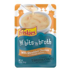 Friskes Bits n Broth chicken flavored cat food topper pouch