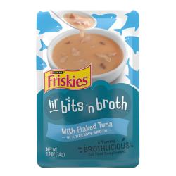Friskies Bits n Broth tuna flavored cat food topper pouch