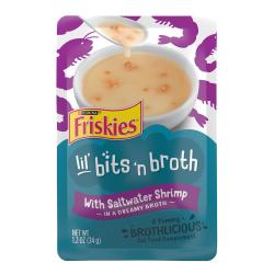 Friskies Bits n Broth Shrimp flavored cat food topper pouch