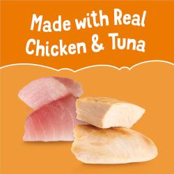 Friskies lil' soups with chicken in a velvety tuna broth made with real chicken and tuna