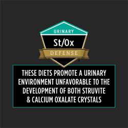Pro Plan Veterinary Diets EN Gastroenteric cat food label highlighting helps prevent struvite and calcium oxalate crystals