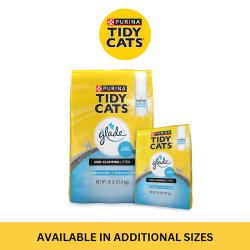Tidy Cats con Glade Clear Springs no aglomerante disponible en tamaños adicionales.