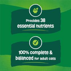 Provides 38 essential nutrients. 100% complete and balanced for adult cats