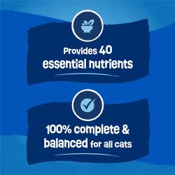 Provides 40 essential nutrients. 100% complete and balanced for all cats