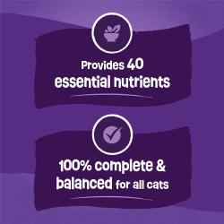Provides 40 essential nutrients. 100% complete and balanced for all cats.
