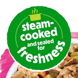 steam cooked and sealed for freshness