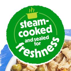 steam cooked and sealed for freshness