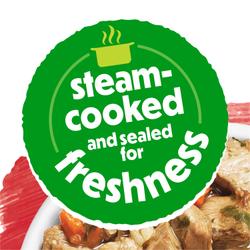 steam cooked and sealed for freshness