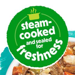 steam cooked and sealed for freshness