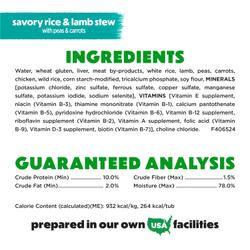 Beneful Freshly Prepared Meals Rice & Lamb Stew Wet Dog Food ingredients