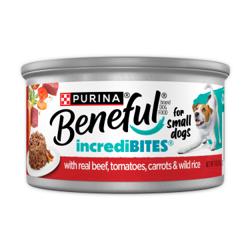 Beneful IncrediBites Alimento húmedo para perros de raza pequeña con carne de res real en salsa
