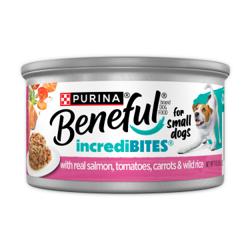 Beneful IncrediBites Alimento húmedo para perros de raza pequeña con salmón real en salsa