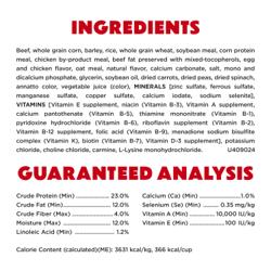 Ingredientes de Beneful Originals de carne de res criada en granja para alimentos secos naturales para perros