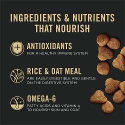 El alimento para gatos Pro Plan Piel y Estómago Sensibles está elaborado con antioxidantes y ácidos grasos omega 6.