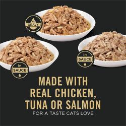 Purina Pro Plan Weight Management wet cat food variety pack is made with real meat and fish