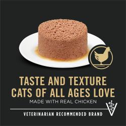 El alimento húmedo para gatos Purina Pro Plan Todas las Etapas de la Vida Paté de Pollo está elaborado con pollo real