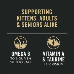 El alimento húmedo para gatos Purina Pro Plan Todas las Etapas de la Vida apoya a gatitos, gatos adultos y gatos senior