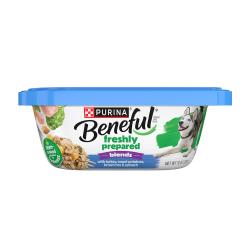 beneful freshly prepared blends con pavo camote arroz integral y espinaca sobre