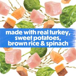 made with real turkey brown rice and spinach