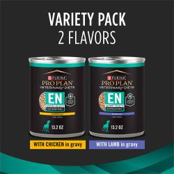 Purina Pro Plan Veterinary Diets EN Gastroenteric Savory Selects Chicken & Lamb Wet Dog Food Variety Pack 12 Count