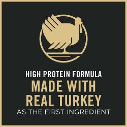 El alimento seco para gatos Purina Pro Plan Piel Sensible y Estómago Sensible de pavo y avena está elaborado con alto contenido de proteína y pavo real.