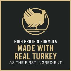 Purina Pro Plan Sensitive Skin and Stomach Turkey and Oat Meal dry cat food is made with high protein and real turkey.