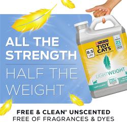 All the strength, half the weight. Free & Clean Unscented free of fragrance and dyes