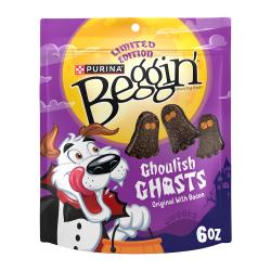 ghoulish ghosts original with bacon dog treats package