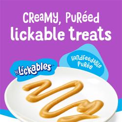 Friskies lil Lickables are creamy, pureed lickable cat treats.