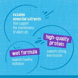 Friskies Meaty Bits with ocean fish wet cat food contains high quality protein and essential nutrients for adult cats.