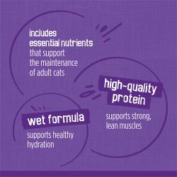 El paquete variado de comida húmeda para gatos Friskies Meaty Bits contiene proteína de alta calidad y nutrientes esenciales para gatos adultos.