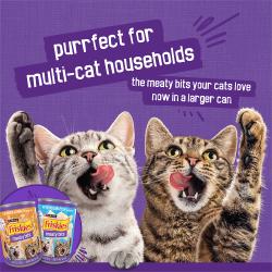 Friskies Meaty Bits wet cat food variety pack is perfect for multi cat households.