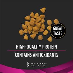 El alimento para gatos Pro Plan Veterinary Diets UR Urinary St/Ox contiene proteínas de alta calidad y antioxidantes.