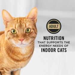 Pro Plan Adult Indoor Hairball dry cat food nutrition supports the energy needs for indoor cats.