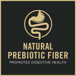 Pro Plan Adult Indoor Hairball dry cat food has natural prebiotic fiber that promotes digestive health.
