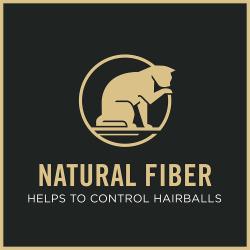 Pro Plan Adult Indoor Hairball dry cat food has natural fiber that helps to control hairballs.