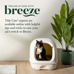 Siéntete tranquilo con Breeze. Los expertos de Tidy Cats están disponibles en línea con consejos y trucos útiles para facilitar la transición de tu gato a Breeze.
