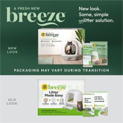 New look for Tidy Cats Breeze Covered Litter Box System. Packaging may vary during transition.