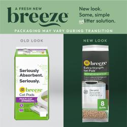 New look for Tidy Cats Breeze Bright Lemongrass Scent Extra Strength Ion Pads Refill. Packaging may vary during transition.