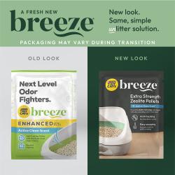 Nuevo diseño para Tidy Cats Breeze Active Clean Scent Extra Fuerza Pellets de Zeolita. El empaque puede variar durante la transición.